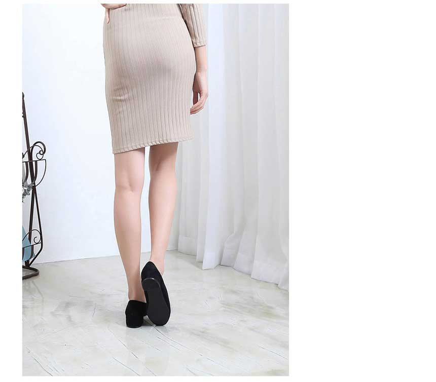 Lining Brushed Bubble Fur Suede Pumps 3cm Fur Trim