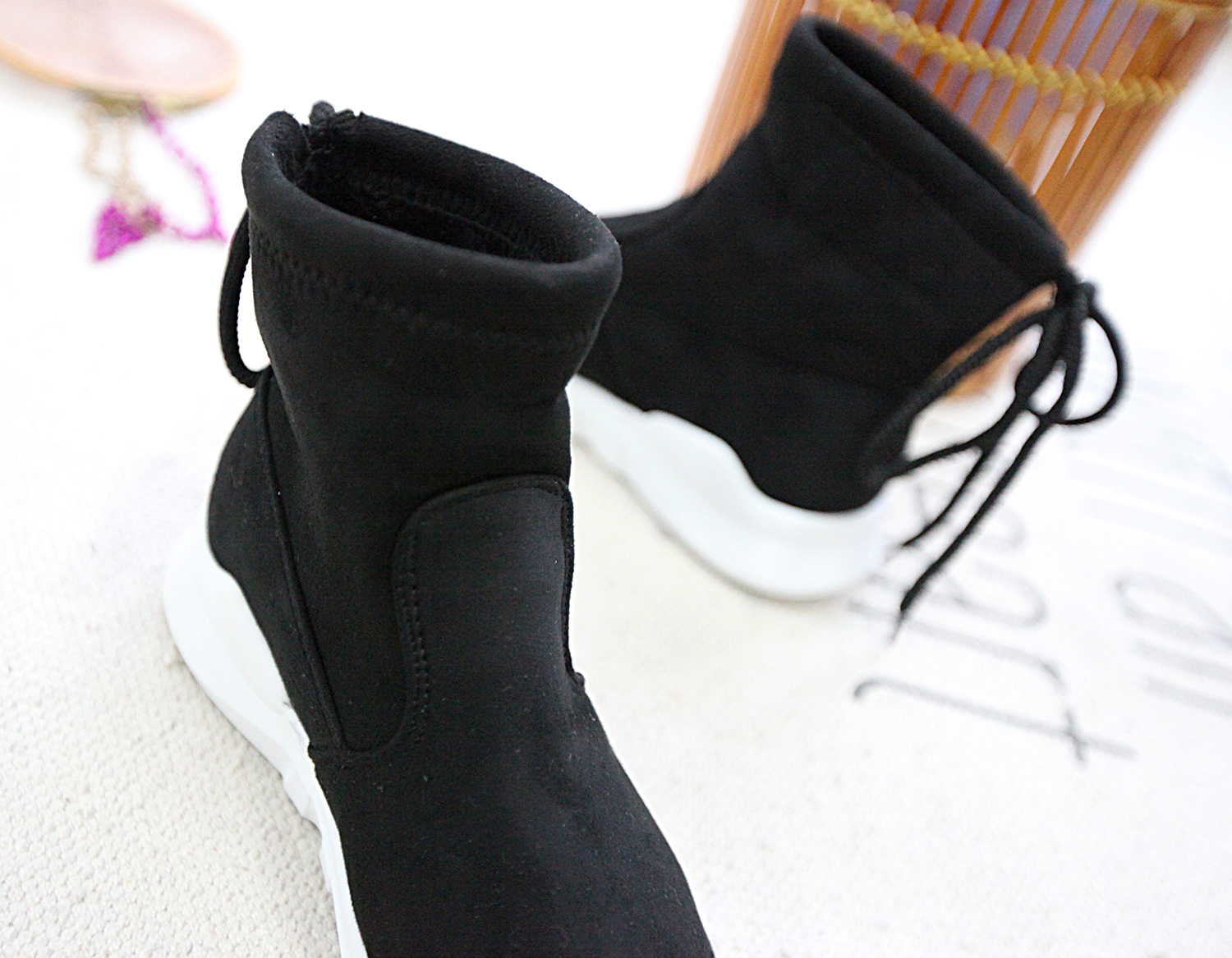 Nome-core style modern boots with suede brushed hi