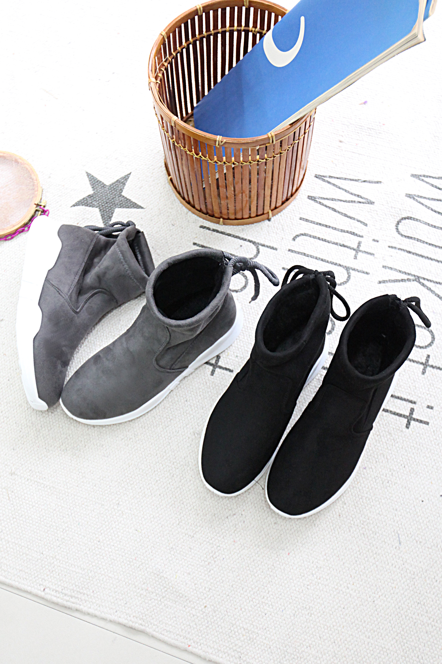 Nome-core style modern boots with suede brushed hi