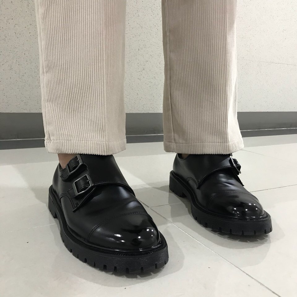 Double Strap Man Monk Shoes Comfortable Shoes Heig