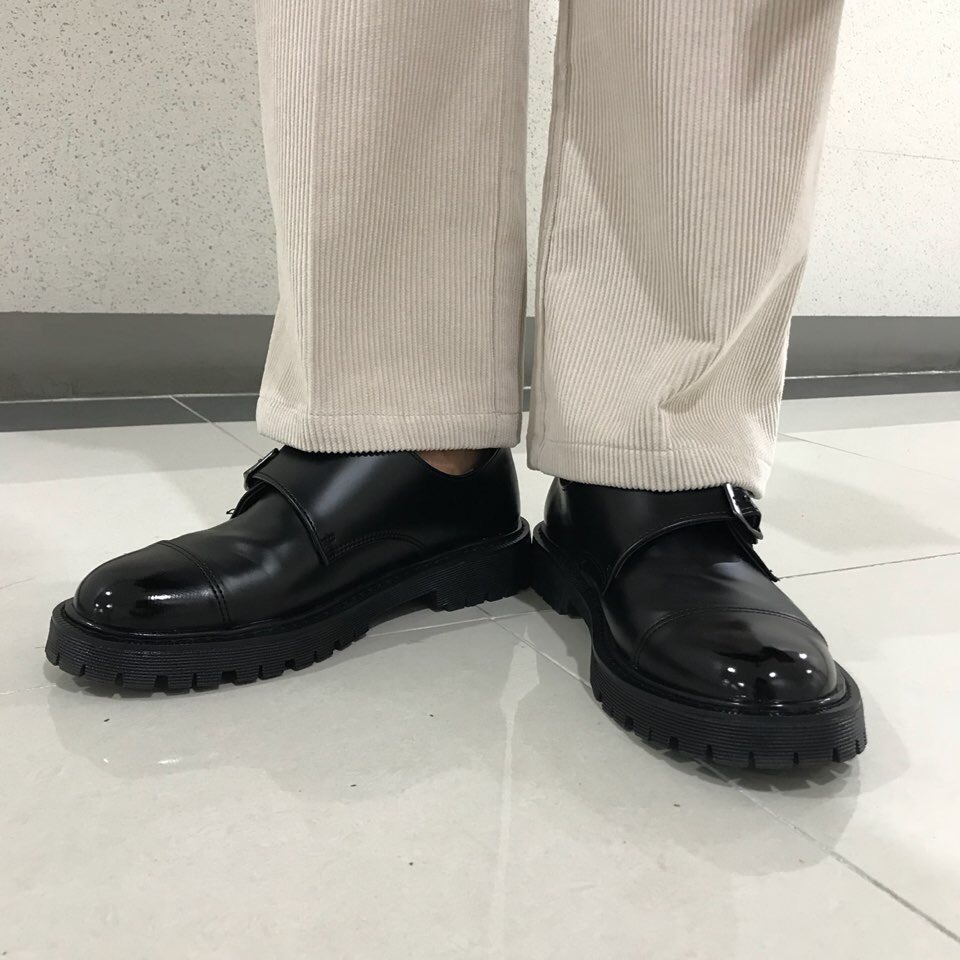 Double Strap Man Monk Shoes Comfortable Shoes Heig