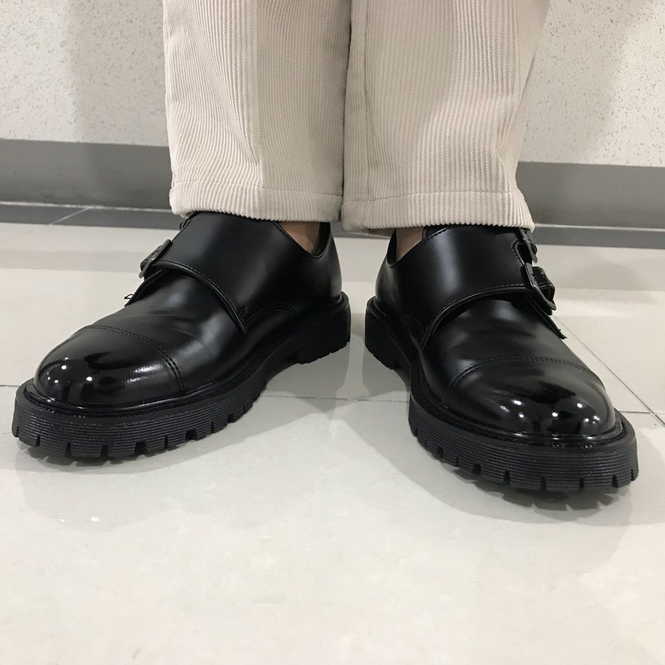 Double Strap Man Monk Shoes Comfortable Shoes Heig