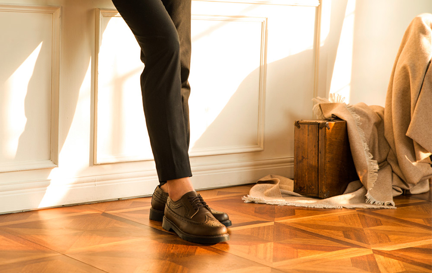 Men's Heel Wingtip Lopper Trendy Styling Dandy 