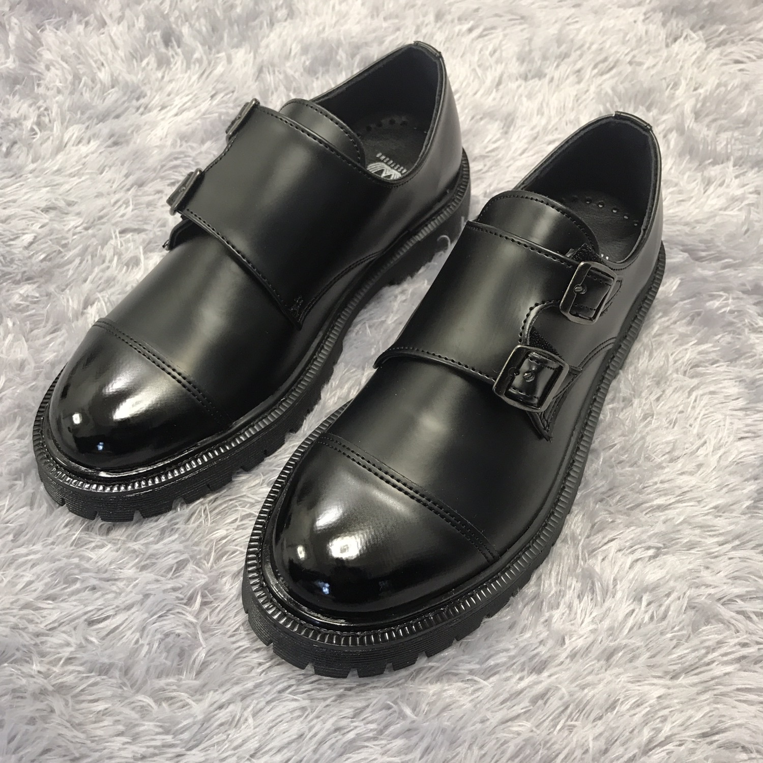 Double Strap Man Monk Shoes Comfortable Shoes Heig