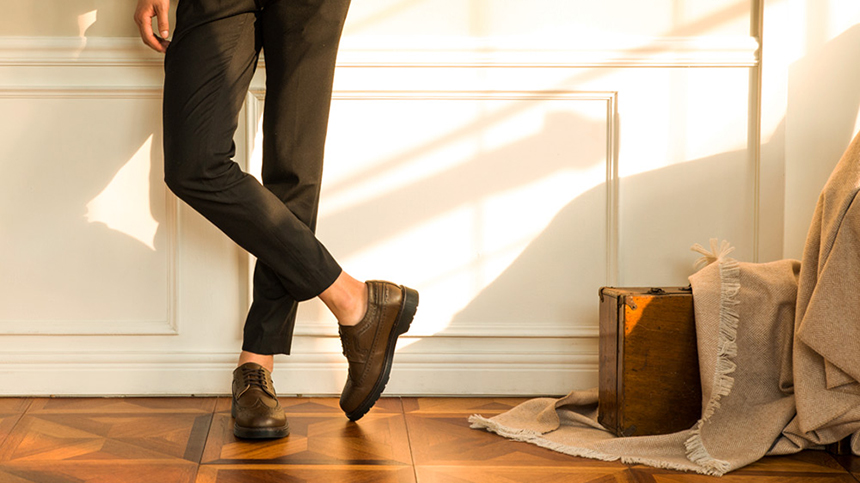 Men's Heel Wingtip Lopper Trendy Styling Dandy 