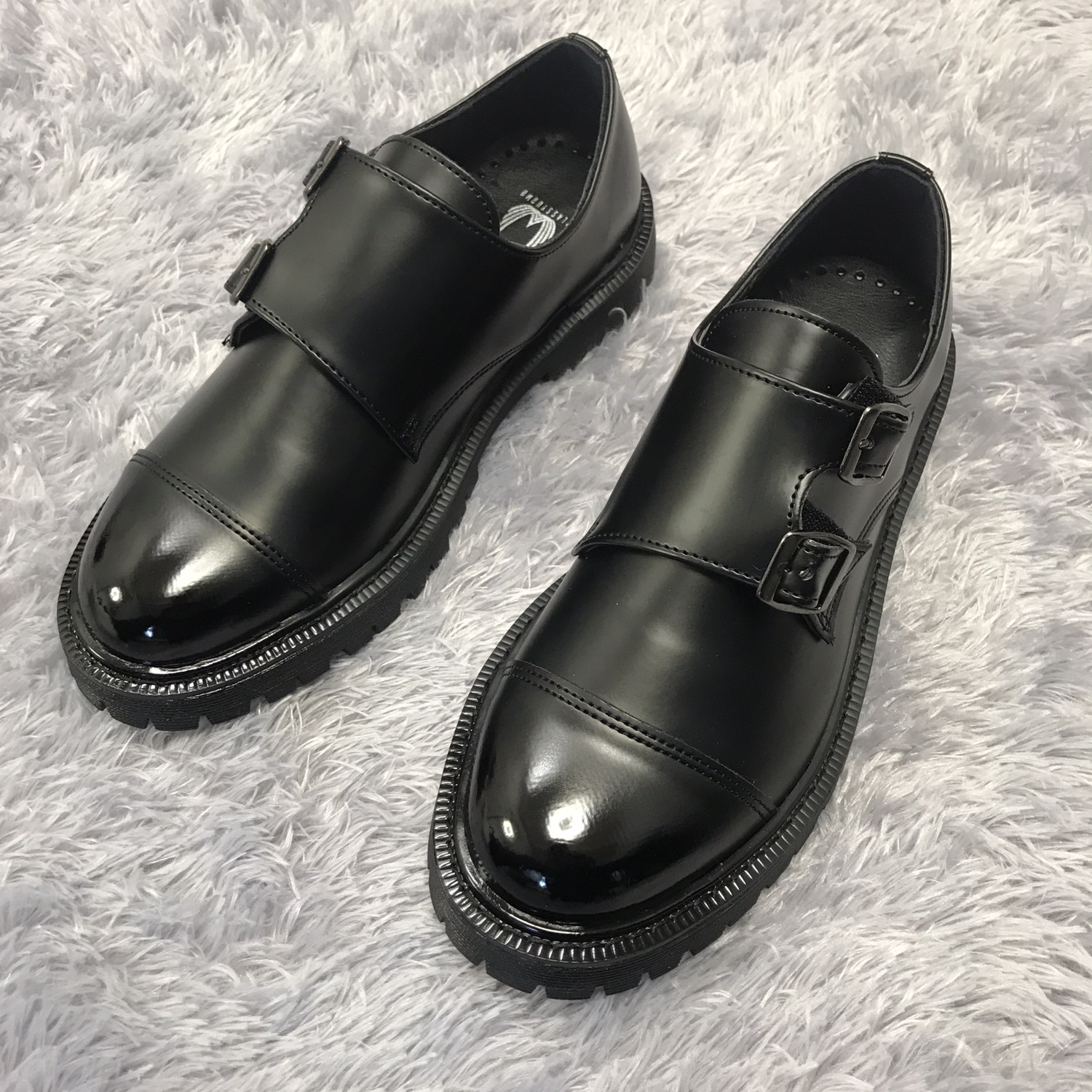 Double Strap Man Monk Shoes Comfortable Shoes Heig