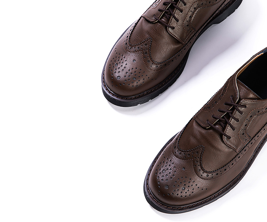 Men's Heel Wingtip Lopper Trendy Styling Dandy 