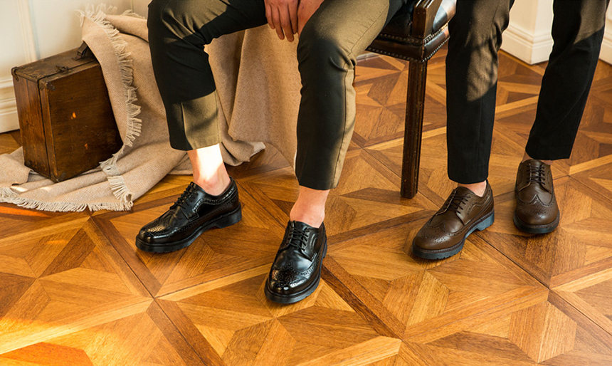 Men's Heel Wingtip Lopper Trendy Styling Dandy 