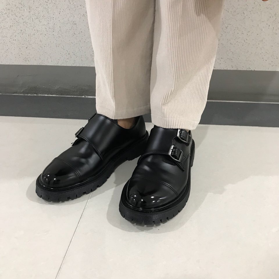 Double Strap Man Monk Shoes Comfortable Shoes Heig