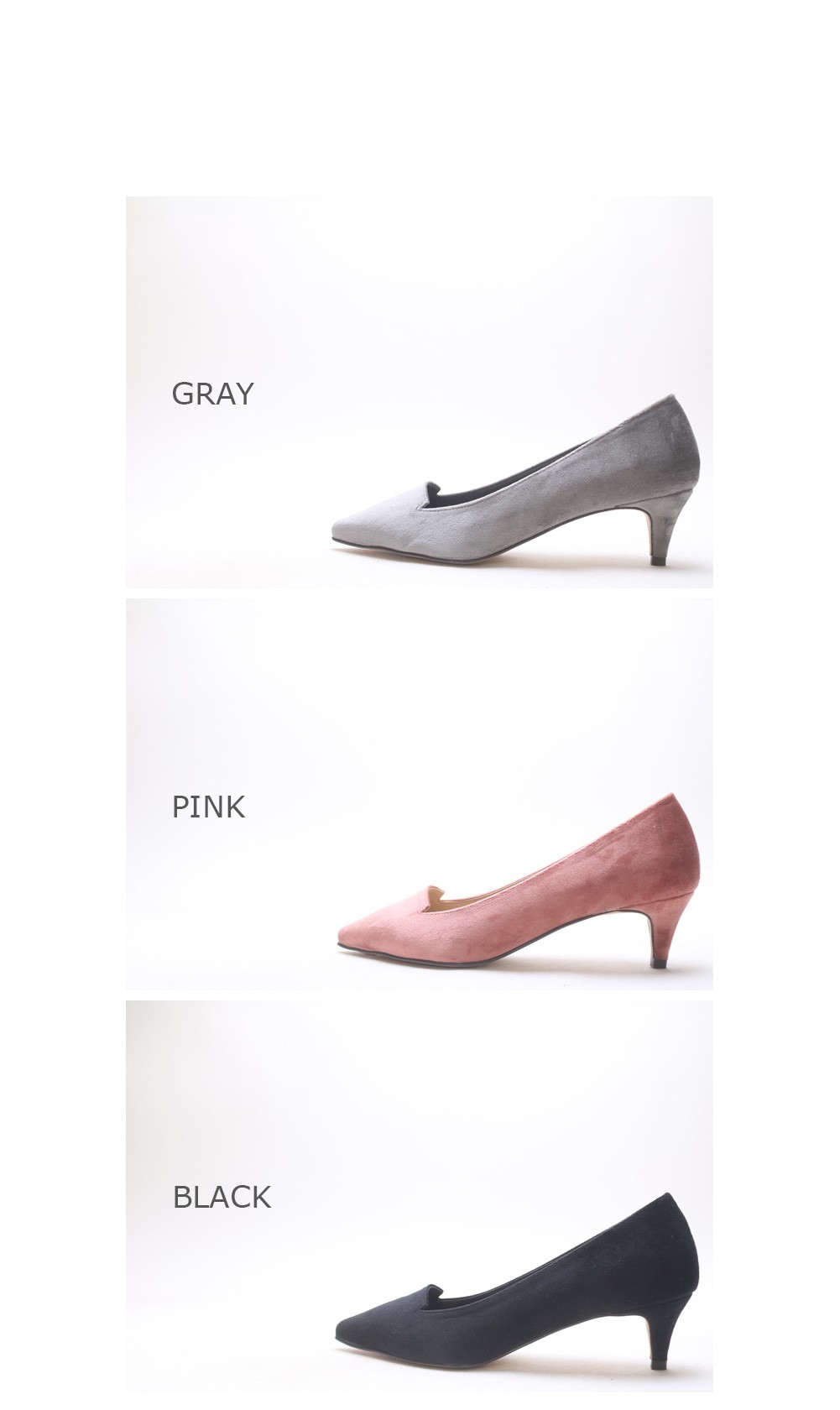 Spike Nose Velvet Pumps 5cm Shoe Middle Heel Winte