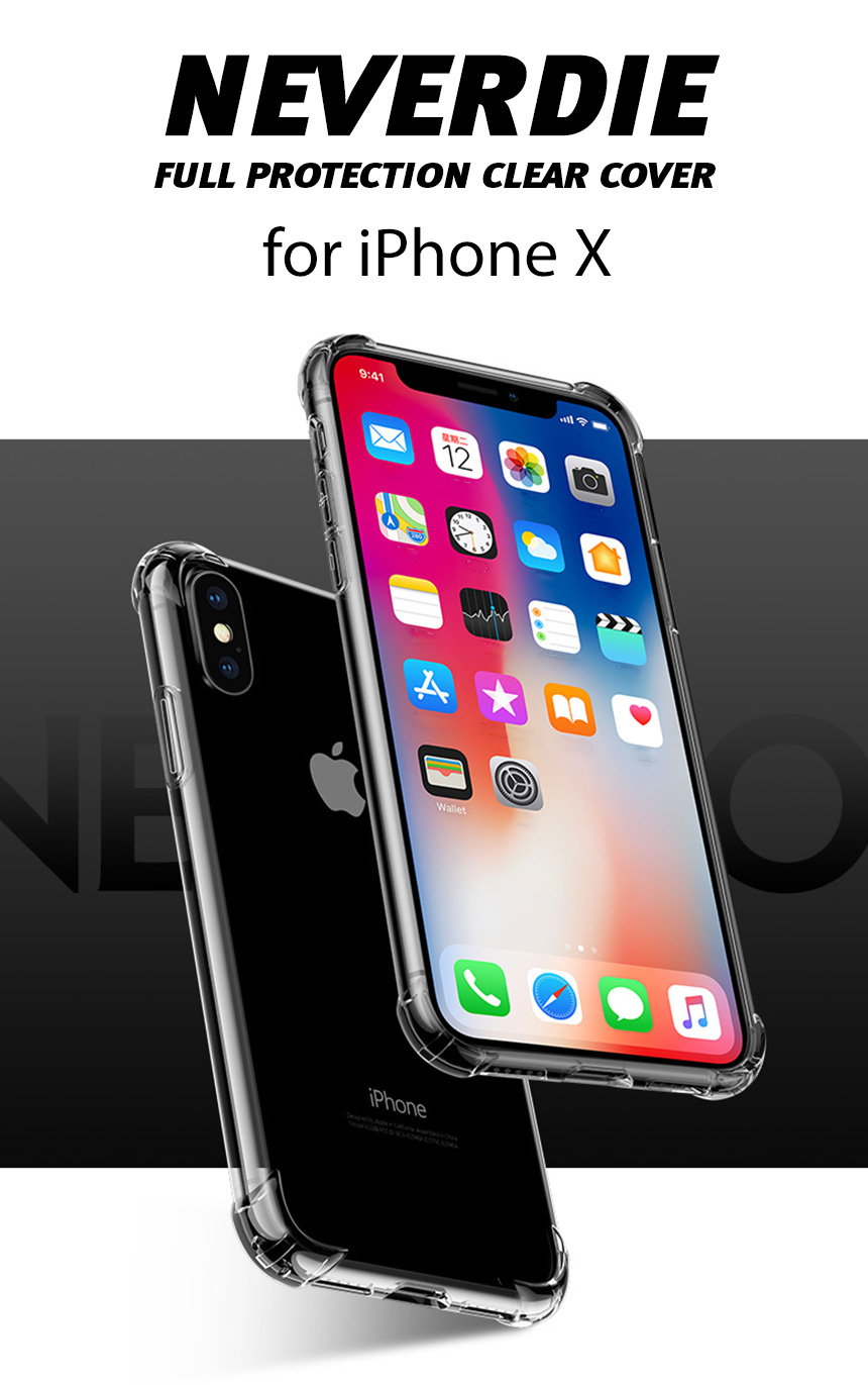 IPhone X Case Never Die Bumper Clear Shock Protect