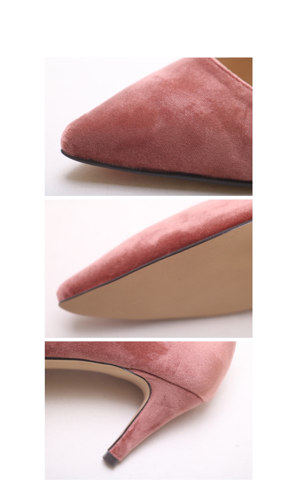 Spike Velvet Shoes 7cm Middle Hill Pumps Domestic