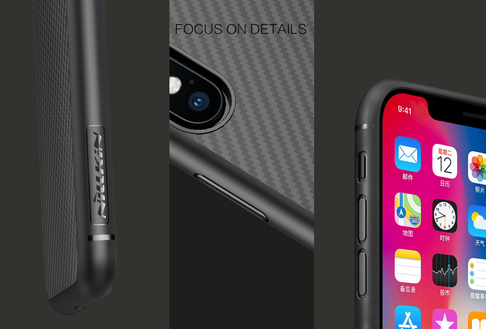 IPhone X Case Neilkin Carbon Slim Fit Ultra Thin R