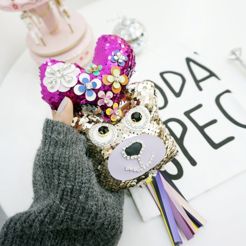 Unique Sequin iPhone Case X 8 Plus Fabric Keyring 