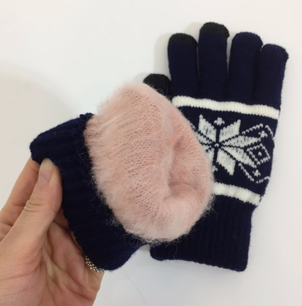Double warming smartphone touch gloves winter cell