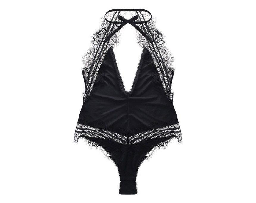 Sexy Jump Suits All-In-One Brat Halter Lingerie Bu